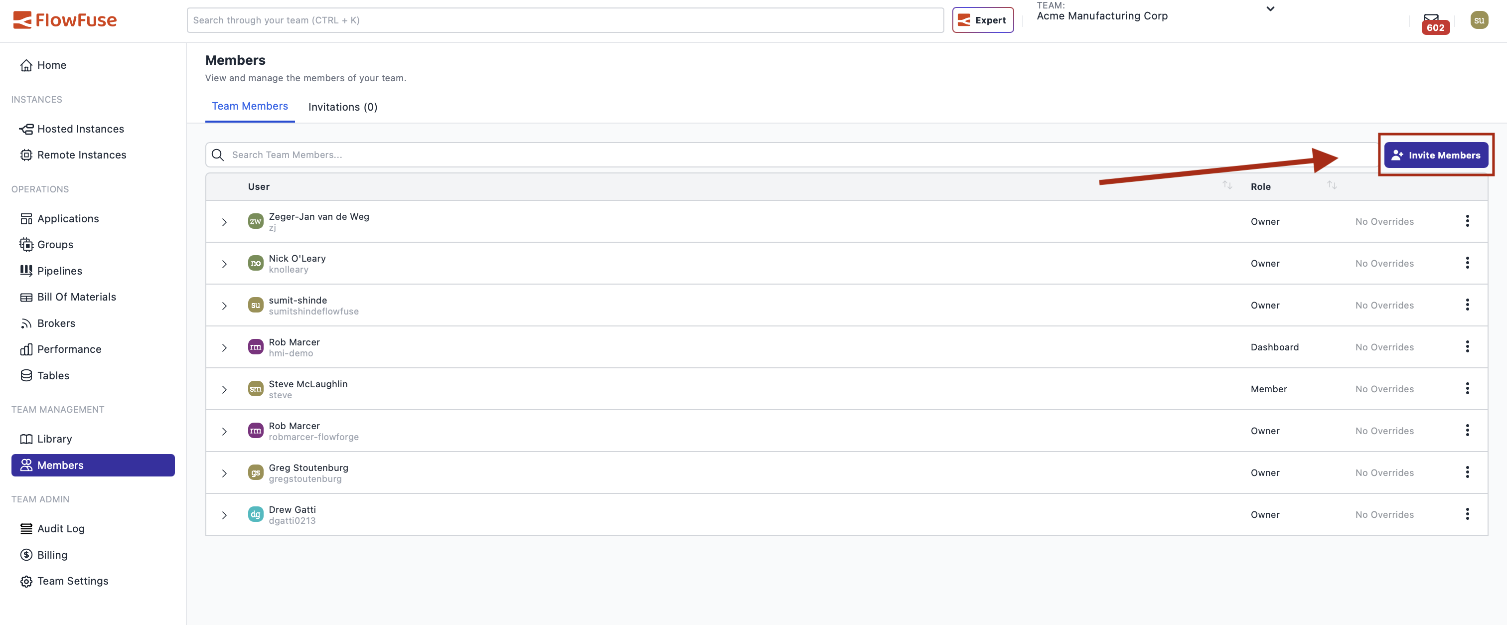 Invite team member popup